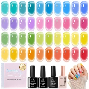 image:imageBeetles Neon Gel Nail Polish Set  75ML 20 Color Summer Gel Polish Kit with Base Coat Glossy amp Matte Top Coat Pearl Pink Blue Red Yellow Orange Gel Soak Off UV Led Nails Summer Gift for Women000JellyLike Summer