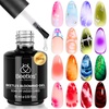 image:imageBeetles 100 Colors Gel Nail Polish Set 119 PCS Kit All Season Cat Eye Pink Blue Jelly with Blooming Gel 15ml Clear Uv Led Blossom Nails for Spreading Effect Marblee