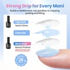 image:imageBeetles French Tips Press On Nails Set 150 Pcs Pink Short Square Soft Fake Nail Tips with 2 Pcs 15ml No Wipe Top Coat and Base Coat Set Shine Finish Long Lasting Soak Off LED Nail Art Manicure Duo G
