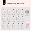 image:imageBeetles French Tips Press On Nails Set 150 Pcs Pink Short Square Soft Fake Nail Tips with 2 Pcs 15ml No Wipe Top Coat and Base Coat Set Shine Finish Long Lasting Soak Off LED Nail Art Manicure Duo G