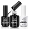 image:imageBeetles Gel Nail Glue Kit 15ml Nail Glue Builder amp Extra Glossy Top Coat 3 Pcs Soak Off UV Kit amp 4 Pcs 15ml Gel Top Base Coat Set