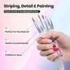 image:imageBeetles Nail Art Brushes 31pcs and Blooming Gel Set Clear UV LED Aura Nails Gel Polish for Spreading Effect Marble Natural Stone Watercolor Floral Print Soak Off Dotting Tools Nail Art Pens31pcs Nail Art Brushes with Blooming Gel