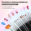 image:imageBeetles Nail Art Brushes 31pcs and Blooming Gel Set Clear UV LED Aura Nails Gel Polish for Spreading Effect Marble Natural Stone Watercolor Floral Print Soak Off Dotting Tools Nail Art Pens31pcs Nail Art Brushes with Blooming Gel