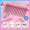 image:imageBeetles Nail Art Brushes 31pcs and Blooming Gel Set Clear UV LED Aura Nails Gel Polish for Spreading Effect Marble Natural Stone Watercolor Floral Print Soak Off Dotting Tools Nail Art Pens031pcs Nail Art Brush Set