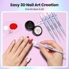image:imageBeetles Nail Art Brushes 31pcs and Blooming Gel Set Clear UV LED Aura Nails Gel Polish for Spreading Effect Marble Natural Stone Watercolor Floral Print Soak Off Dotting Tools Nail Art Pens15PCS Nail Art Dotting Tools3D Nail Gel