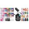 image:imageBeetles 100 Colors Gel Nail Polish Set 119 PCS Kit All Season Cat Eye Pink Blue Jelly with Blooming Gel 15ml Clear Uv Led Blossom Nails for Spreading Effect Marblee