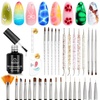 image:imageBeetles Nail Art Brushes 31pcs and Blooming Gel Set Clear UV LED Aura Nails Gel Polish for Spreading Effect Marble Natural Stone Watercolor Floral Print Soak Off Dotting Tools Nail Art Pens31pcs Nail Art Brushes with Blooming Gel