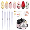 1-5PCS Nail Art Dotting Tools&3D Nail Gel