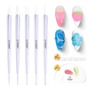 image:imageBeetles Nail Art Brushes 31pcs and Blooming Gel Set Clear UV LED Aura Nails Gel Polish for Spreading Effect Marble Natural Stone Watercolor Floral Print Soak Off Dotting Tools Nail Art PensNail Art Sculpture Pen 5 Pcs