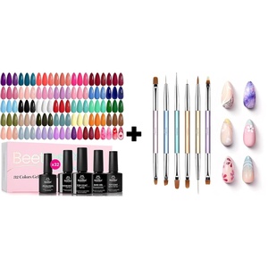 image:imageBeetles Gel Nail Polish Set with 6 Pcs Gel Nail Art Brushes Set