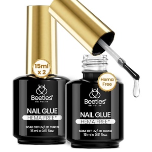 image:imageBeetles Gooseneck Flash Cure Nail Lamp 36 mWcm Cordless UV Nail Lamp Rechargeable 2000mAh Meowgic MilkKitty UV Light for Gel Nails Press on Nails Tips Glue Dryer Smart Sensor DIY Mini Curing Lamps01 2PCS 15ml HEMAFree Nail Glue