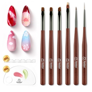 image:imageBeetles Nail Art Brushes 31pcs and Blooming Gel Set Clear UV LED Aura Nails Gel Polish for Spreading Effect Marble Natural Stone Watercolor Floral Print Soak Off Dotting Tools Nail Art Pens016Pcs Elegant Nail Art Brushes