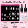 image:imageBeetles Gel Nail Kit FlatX Almond Medium 320pcs 16 Sizes Nail Tips 20g Nail Glue HandFree10ml Glue Remover 75ml Base Gel amp Top Coat Mini Lamp Acrylic Press On Nail Extension DIY at Home21 Almond Short 320pcs HandFree GlueRemover