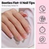 image:imageBeetles Gel Nail Kit FlatX Almond Medium 320pcs 16 Sizes Nail Tips 20g Nail Glue HandFree10ml Glue Remover 75ml Base Gel amp Top Coat Mini Lamp Acrylic Press On Nail Extension DIY at Home31 Square Short 320pcs HandFree GlueRemover