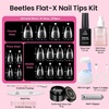 image:imageBeetles Gel Nail Kit FlatX Almond Medium 320pcs 16 Sizes Nail Tips 20g Nail Glue HandFree10ml Glue Remover 75ml Base Gel amp Top Coat Mini Lamp Acrylic Press On Nail Extension DIY at Home11 Almond Short 320pcs Solid GlueRemover Kit