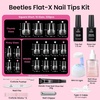 image:imageBeetles Gel Nail Kit FlatX Almond Medium 320pcs 16 Sizes Nail Tips 20g Nail Glue HandFree10ml Glue Remover 75ml Base Gel amp Top Coat Mini Lamp Acrylic Press On Nail Extension DIY at Home31 Square Short 320pcs HandFree GlueRemover