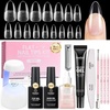 image:imageBeetles Gel Nail Kit FlatX Almond Medium 320pcs 16 Sizes Nail Tips 20g Nail Glue HandFree10ml Glue Remover 75ml Base Gel amp Top Coat Mini Lamp Acrylic Press On Nail Extension DIY at Home22 Almond Medium 320pcs HandFree GlueRemover