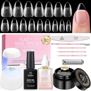image:imageBeetles Gel Nail Kit FlatX Almond Medium 320pcs 16 Sizes Nail Tips 20g Nail Glue HandFree10ml Glue Remover 75ml Base Gel amp Top Coat Mini Lamp Acrylic Press On Nail Extension DIY at Home11 Almond Short 320pcs Solid GlueRemover Kit