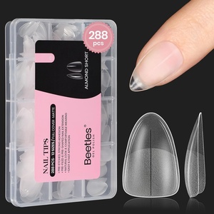 image:imageBeetles Gel Nail Tips Easy Nail Extension Preshaped Medium Coffin Nail Tips 12 Sizes 288Pcs Gelly Tips Clear Press on Nail Tips Full Cover False Nails Gifts for Girls Women11Almond Short 288pcsFull Matte Nail Tips