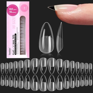 image:imageBeetles Gel Nail Tips Easy Nail Extension Preshaped Medium Coffin Nail Tips 12 Sizes 288Pcs Gelly Tips Clear Press on Nail Tips Full Cover False Nails Gifts for Girls Women43Almond Medium 160pcsHalf Matte Nail Tips