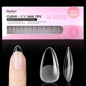 image:imageBeetles Gel Nail Tips Easy Nail Extension Preshaped Medium Coffin Nail Tips 12 Sizes 288Pcs Gelly Tips Clear Press on Nail Tips Full Cover False Nails Gifts for Girls Women41Almond Short 160pcsHalf Matte Nail Tips