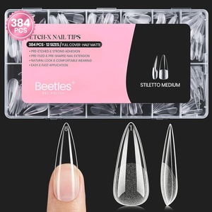 image:imageBeetles Gel Nail Tips EtchX Square Medium 384pcs 12 Sizes PreEtched Half Matte Full Cover Soft Gel Nail Tips Press on False Nail Extension Acrylic Fake Nails Easy DIY Salon Art51Stiletto Medium 384pcs EtchX Nail Tips