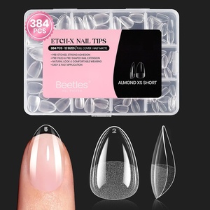 image:imageBeetles Gel Nail Tips EtchX Square Medium 384pcs 12 Sizes PreEtched Half Matte Full Cover Soft Gel Nail Tips Press on False Nail Extension Acrylic Fake Nails Easy DIY Salon Art11Almond Extra Short 384pcs EtchX Nail Tips